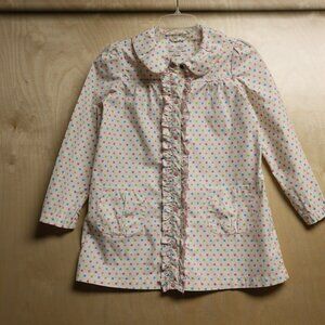 Garnet Hill Polka Dot Jacket with Ruffle Detail Down the Front Girls Sz 12